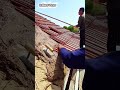 The process of installing roof tiles using simple tools #shorts