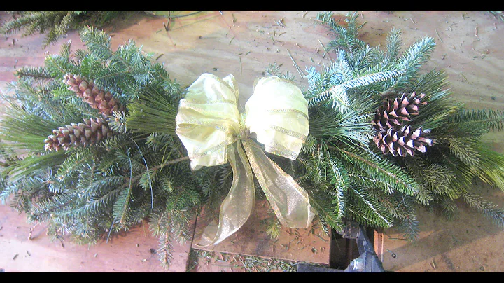 How To Make A Swag Christmas out of Pine Tree Branches Spruce Cedar School Fundriaser Ideas
