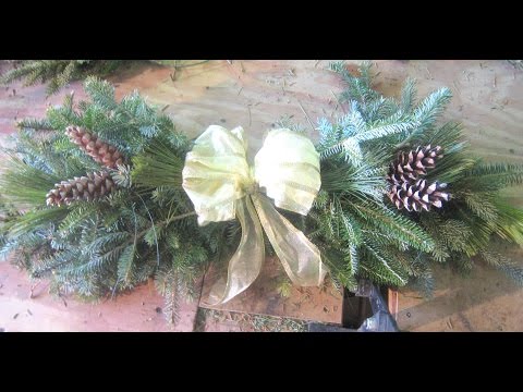 How To Make A Swag Christmas out of Pine Tree Branches Spruce Cedar School Fundriaser Ideas