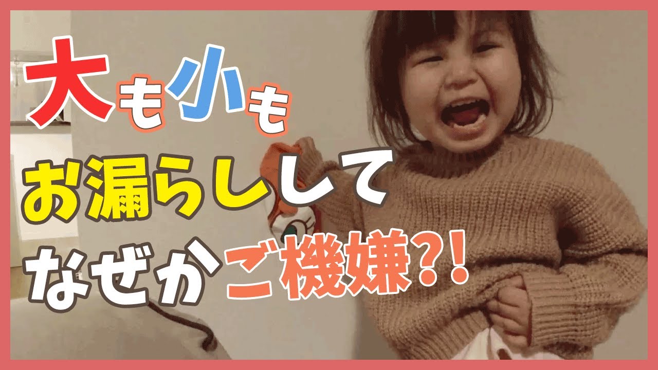 【トイトレ　進め方】年子姉妹は仲良く一緒にお漏らし？！・・姉はオマルに間に合わず、妹はちっちをしながらハイハイ号泣・・。