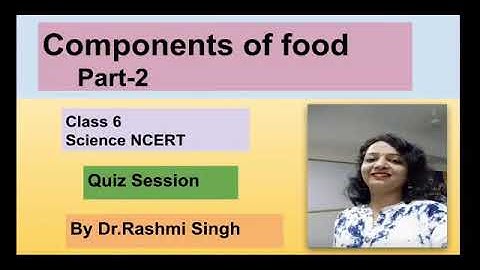Class-6, Chapter-2 Components of food part-2 ,Quiz Session by Dr. Rashmi Singh