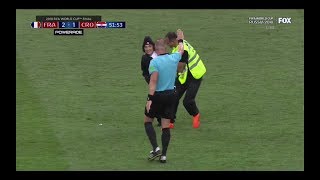 Pussy Riot group invade field during FIFA World Cup 2018 France vs. Croatia