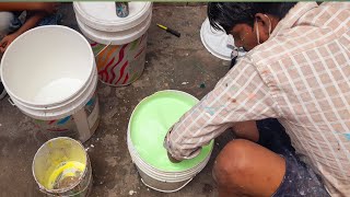 Pista Green Colour Mixing Pista Colour Mixing Green Colour Mixing Asian Paints Stainer Mixer
