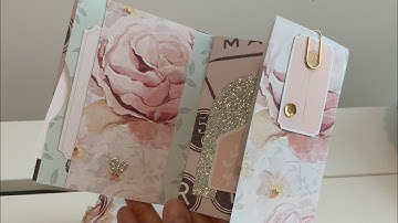 6x8 Paper Pad Mini Album Tutorial 2 in 1 Flip book Pen Pal Gifts Flat Mail