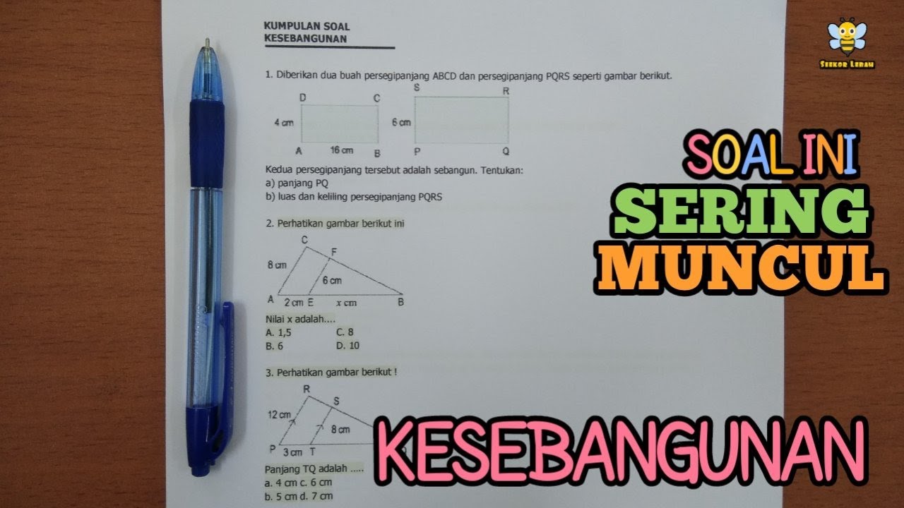 10 SOAL KESEBANGUNAN INI SERING MUNCUL DI ULANGAN