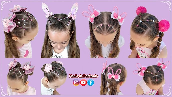 Penteado infantil com coque, fácil ❤️ #penteado