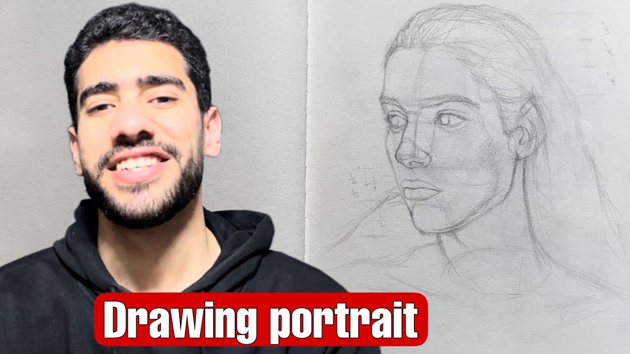 How to draw a portrait from 3/4p pose - YouTube