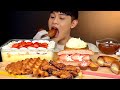 ASMR 코스트코 딸기트라이플 크림치즈베이글🥯 딸기맘모스빵 와플먹방~!! Strawberry Trifle🍓 Cream Cheese Bagel Waffle🧇 MuKBang~!!