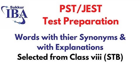 PST/JEST Test Preparation IBA || English Vocabulary - Words with Synonyms