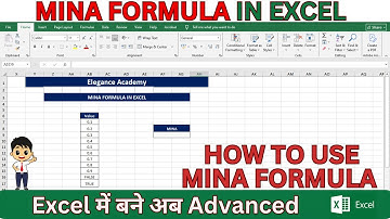 How to use MINA Formula in Excel🔥#excel #msexcel #eleganceacademy #excelformula #min #minsa