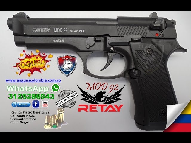 Pistola de Fogueo BERETTA RETAY Mod 92 9mm