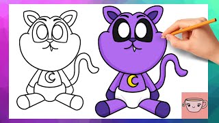 How To Draw Baby Catnap from Poppy Playtime | GameToons Smiling Critters | Easy Drawing Tutorial