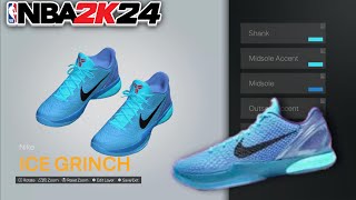 How to Make Custom Kobe 6 “Ice Grinch” In NBA 2K24 Shoe Creator!