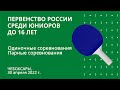 ПР до 16 лет. Одиночные сореванования. Пары. Стол 3-5-7-9. 30.04.2022