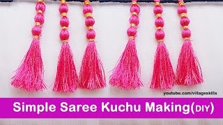 How to make saree kuchu,simple saree kuchu,silk thread saree tassel,saree kuchu design#03,kuchulu