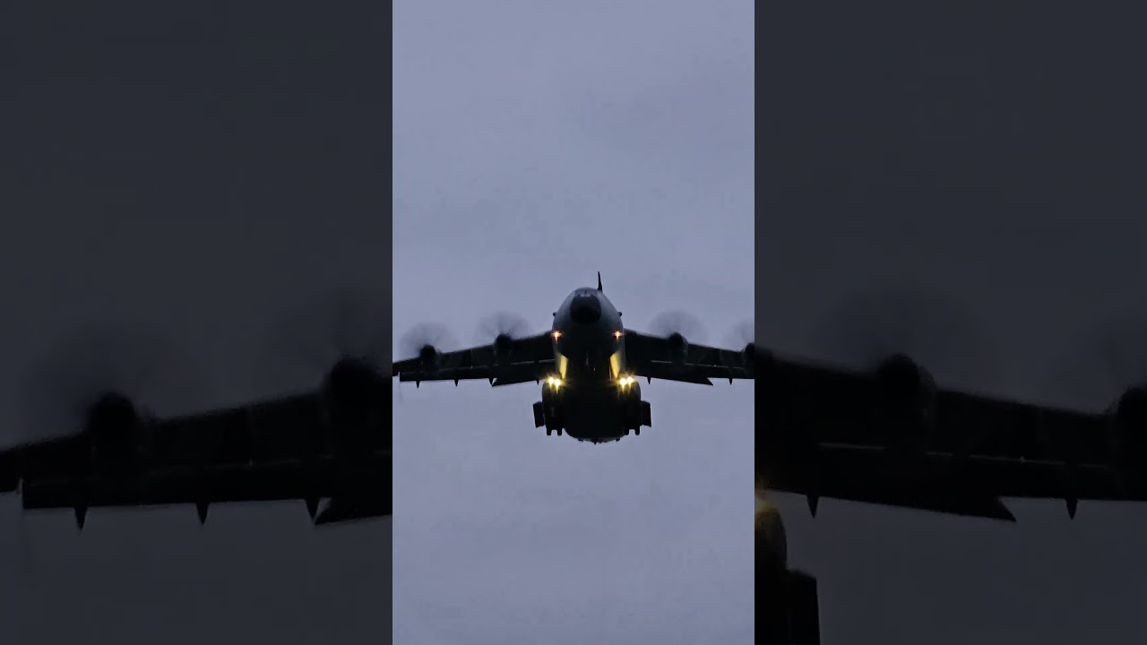 Airbus A400M Atlas ZM411 - Low Approach and Go Around @ RAF Brize Norton. 5/1/2024 DNGHT34