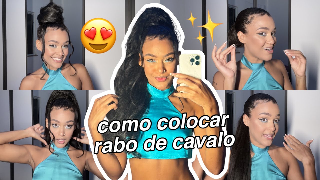 COMO colocar aplique RABO DE CAVALO + ideias de penteados 💡😍✨