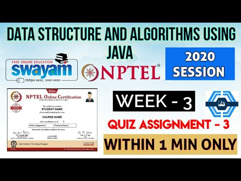 Data Structure and algorithms using Java - NPTEL || WEEK 3 QUIZ ASSIGNMENT SOLUTION ||