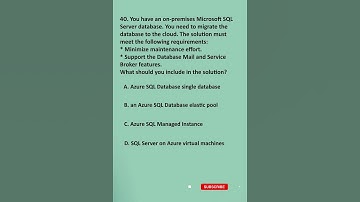 Azure Data Fundamentals DP - 900 Q 40 100% PASS EXAM