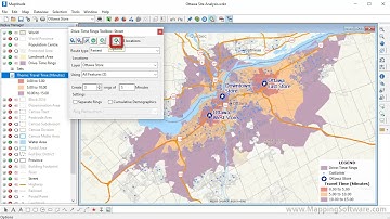 Maptitude 2021: Drive time rings, drive time zones, travel time zones