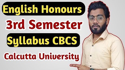 English Honours 3rd Semester Syllabus CBCS Calcutta University | SKS SIR
