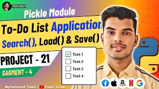 Save & Load Tasks with Pickle in Python | To-Do List App with Search Feature (Part 4)