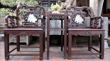 Bộ ghế vách tàu gỗ gụ - Đồ Gỗ Loan Thiện giao lưu với khách Bắc Ninh