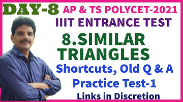 DAY-8 SIMILAR TRIANGLES | AP & TS POLYCET AND IIIT ENTRANCE TEST