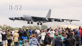 B-52 Destroy Runway Lights during crab walking taxi after an impressive airshow rare display