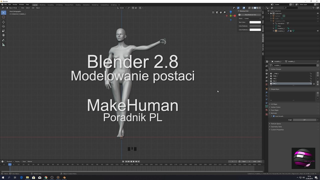 Blender 2.8 Modelowanie postaci MakeHuman Poradnik PL