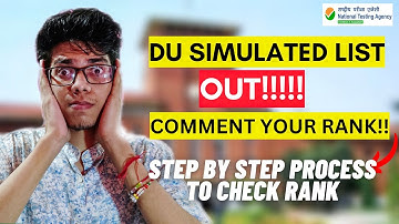 DU simulated list out!! Step by Step process to check DU rank |Delhi University|CUET 2023|DU cut off