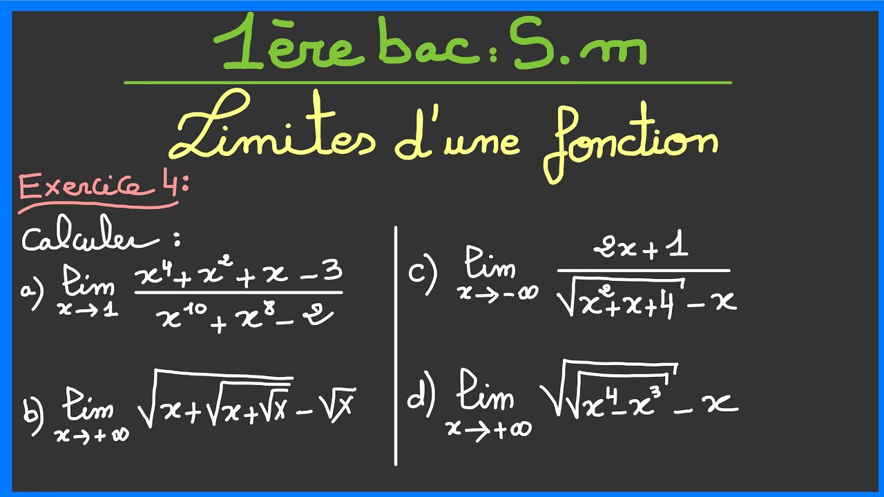1ère bac S.m : Exercices sur les limites ( Exercice 4 )