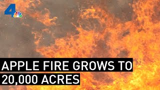 Firefighters Battle 20,000-Acre Apple Fire As Winds Change | NBCLA Firefighters Battle 20,000-Acre Apple Fire As Winds Change | NBCLA