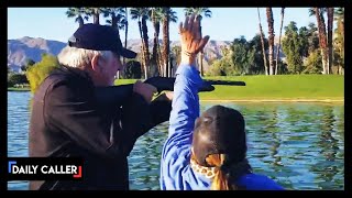 Frantic Women Try To Stop Hunters From Shooting Birds On A Golf Course screenshot 3