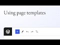 Using page templates