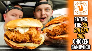 Eating Popeyes *NEW* $5 Golden BBQ Chicken Sandwich | *BETTER THAN THE ORIGINAL?!*