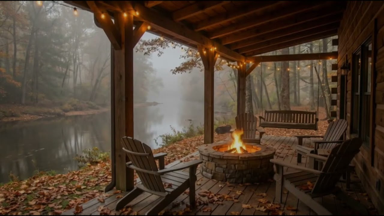 Why This Cozy Winter Riverside Cabin Campfire & Bird Sounds Feel So Deeply Relaxing