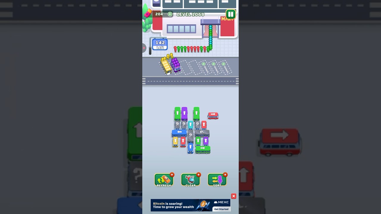Bus Escape traffic jam 1068 level gameplay walk-through 2025# shorts