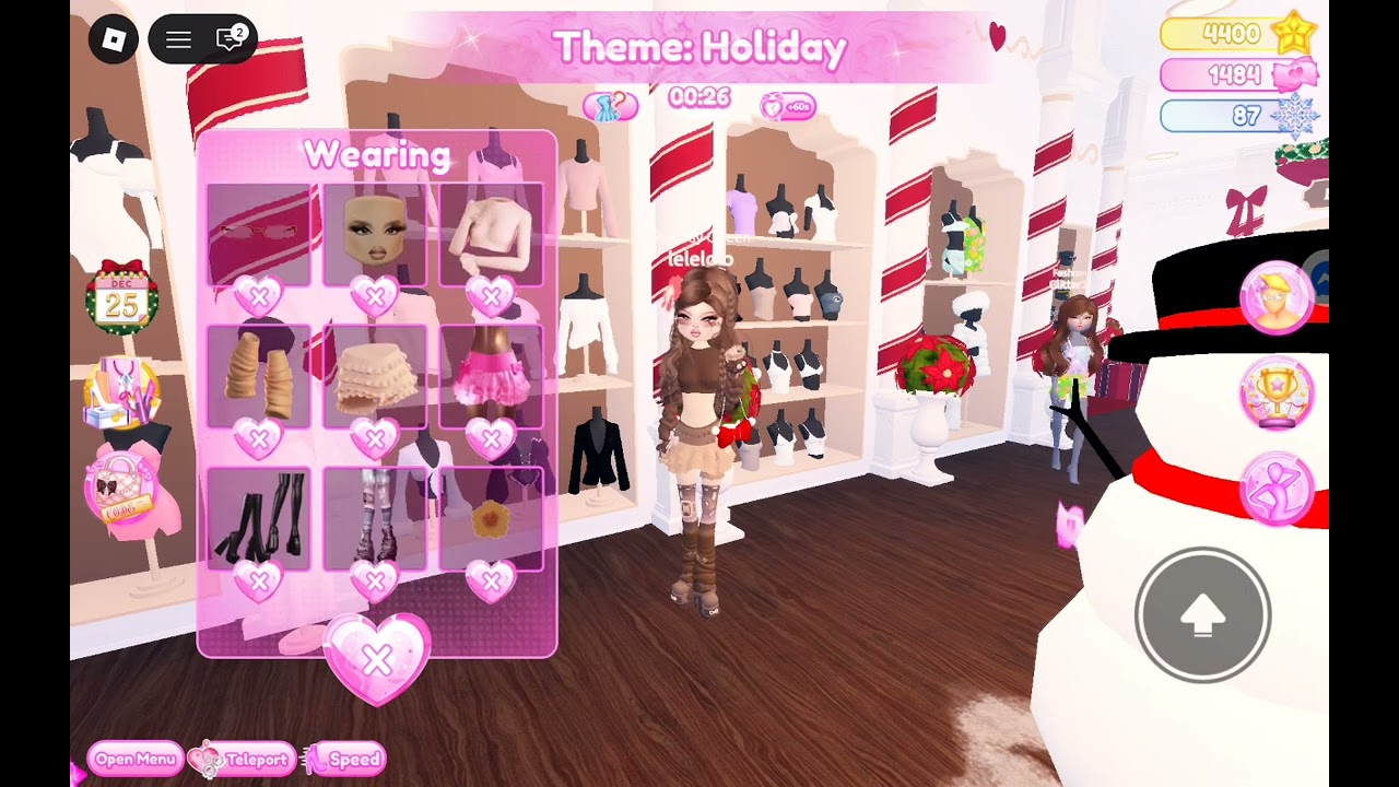 Playing a round in dress to impress 