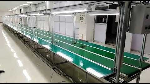 Orange Conveyor Systems - Assembly Line Dual Belt Conveyor