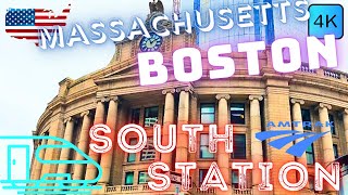 🚆 AMTRAK SOUTH STATION – 🇺🇸 BOSTON, USA – 4K WALK