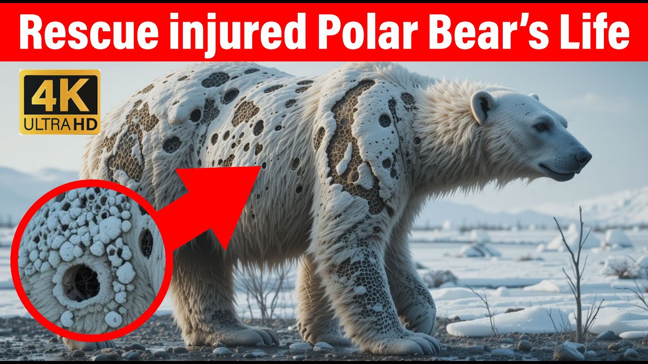 Polar Bear Rescue with Barnacles and Honeycomb Scars : Wild Life Rescue