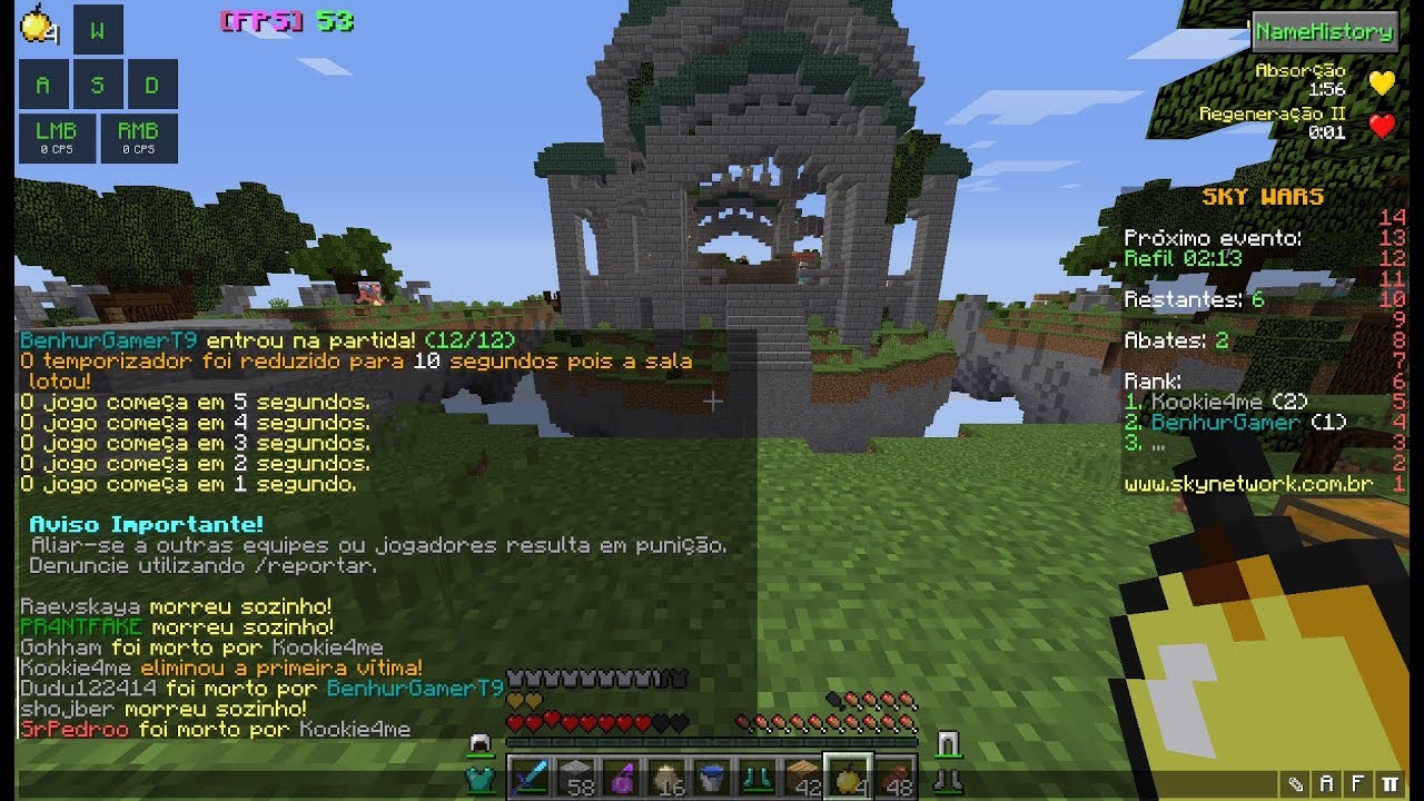 MATEI O SR PEDRO NO SKYWORS DO SKYMINIGAMES!!