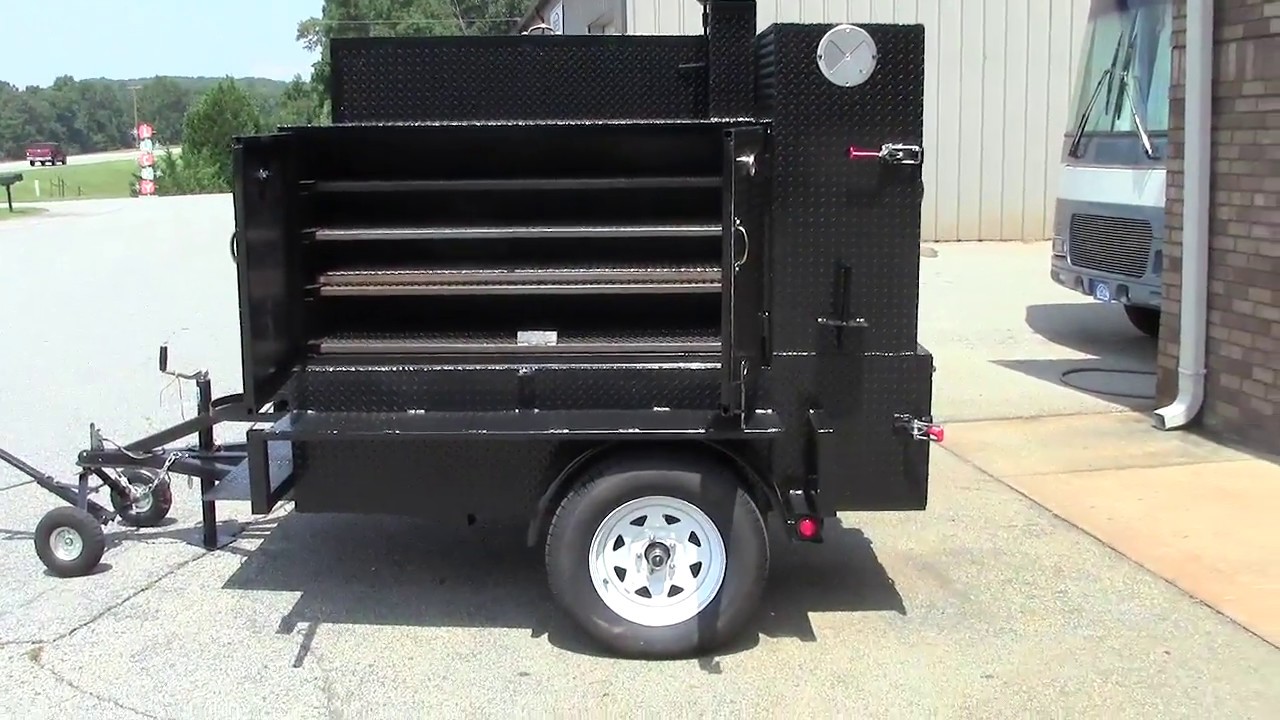 Chicken Flipper Smoke House Bbq Smoker Grill Trailer Catering Food Truck For Sale