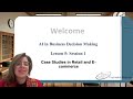 Lesson 5, Session 1: AI in business decision-making