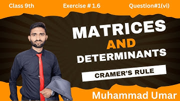 Lecture#6 Exercise 1.6 Question No.1 Part vi Solve System of Linear equation by Muhammad Umar