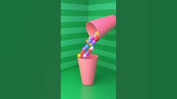 Rainbow Golf Balls Pour #satisfying #golf #golfball  #3dloop #animation #knightcube #asmrsounds