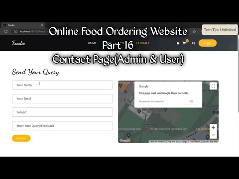 Online Food Ordering Website Part 16 Using Asp.Net C# & Sql Server | Admin & User Contact