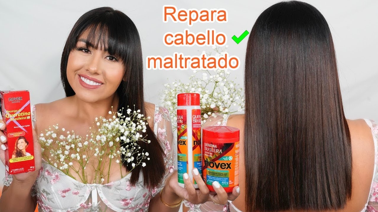 autopista angustia Decir a un lado TRATAMIENTO DE KERATINA PARA REPARAR EL CABELLO DAÑADO | NOVEX QUERATINA  BRASILEÑA EN CASA. ♡ - YouTube