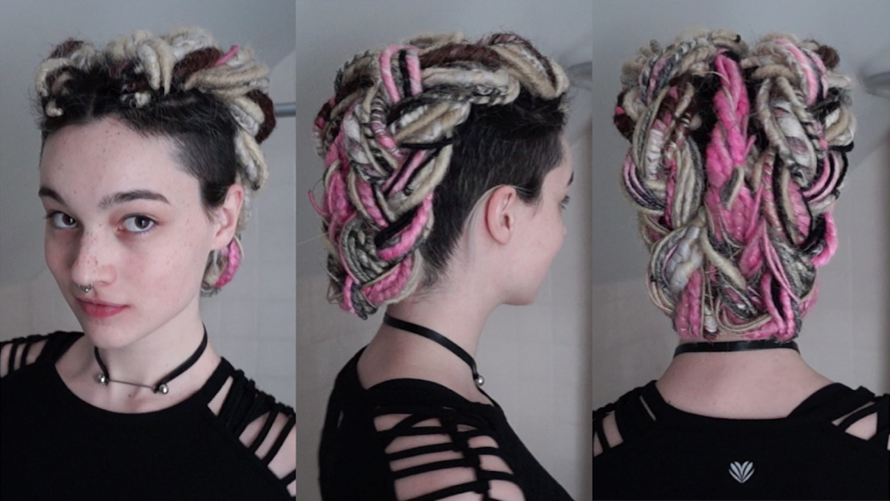 Braided Updo For Synthetic Or Real Dreads Tutorial